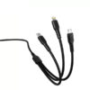 KABEL USB 3W1 DENMEN 2.4A CZARNY 1M D05E TYP-C / MICRO / IPHONE 6973224871029