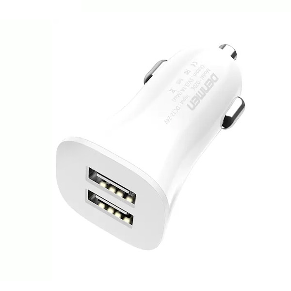 ŁADOWARKA SAMOCHODOWA 3A BIAŁA DENMEN 3100mA DUAL FAST CHARGING 2XUSB DZ06 15W 6973224871159