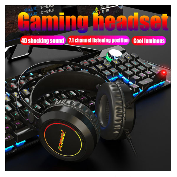FOREV SŁUCHAWKI Z MIKROFONEM GAMING FV-G95 + LED USB 5904238702499