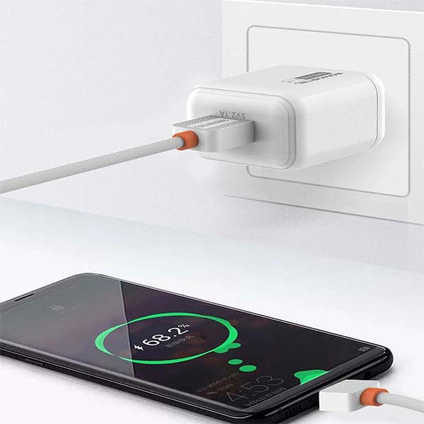 ŁADOWARKA SIECIOWA 2A + KABEL IPHONE BIAŁY SOMOSTEL 2100mA USB-C SMS-A52 10W