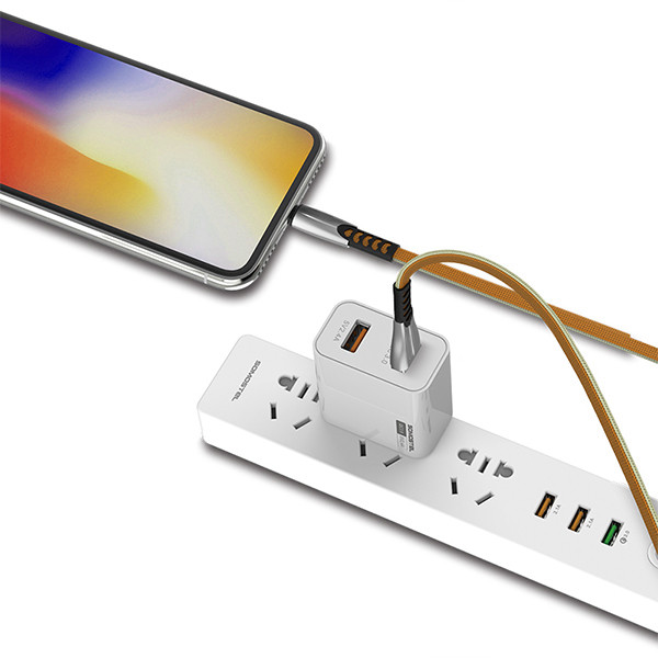ECOBOX KABEL USB TYP-C 2.4A  ZŁOTY QUICK CHARGER QC 3.0 1M BW02 5904238702345