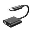 ADAPTER HF TYP-C DENMEN CZARNY AUDIO JACK + ZASILANIE DU07 5904238703403