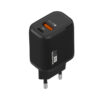 ŁADOWARKA SIECIOWA 3A 18W + KABEL TYP-C CZARNA SOMOSTEL POWER DELIVERY QC3.0 SMS-Q01 PD+USB