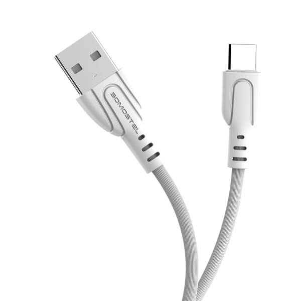 ŁADOWARKA SIECIOWA 2A + KABEL TYP-C BIAŁY SOMOSTEL 2100mA USB-C SMS-A31