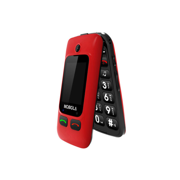 TELEFON GSM MOBIOLA  KLAPKĄ CZERWONY TLEFON DLA SENIORA MB610 2G 8594203270053