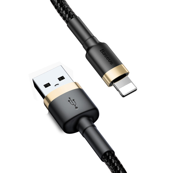 KABEL USB LIGHTNING BASEUS CAFULE 2.4A 1M (ZŁOTO-CZARNY) 6953156274990