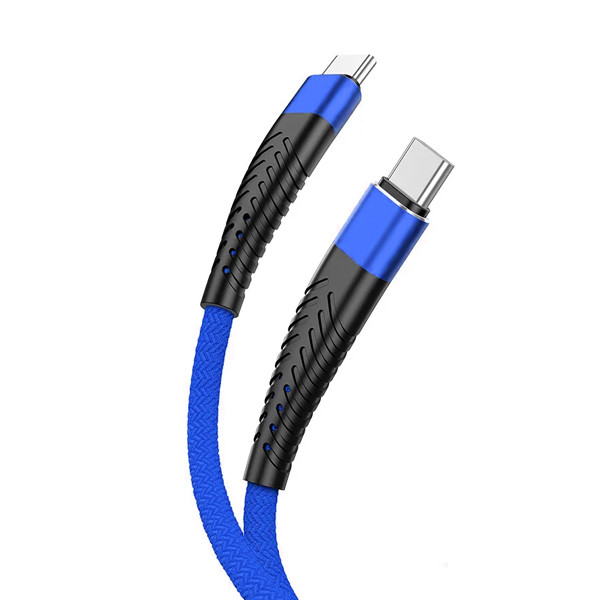 REDX KABEL USB PD TYP-C DO TYP-C 3A NIEBIESKI OPLOT WZMACNIANY 2M 5904238715369