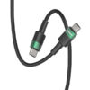 KABEL USB TYP-C DO TYP-C PD USB-C DENMEN CZARNY OPLOT 1M D62 100W 6973224877533
