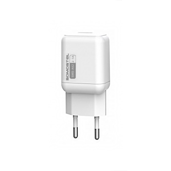 ŁADOWARKA SIECIOWA 2.1A  USB BIAŁY SOMOSTEL 2100mA 10W SMS-A52 10W
