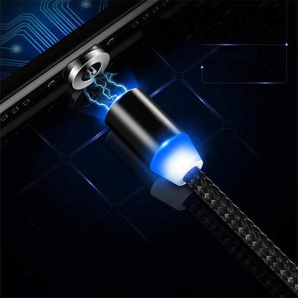 ECOBOX KABEL USB 3w1 MAGNETYCZNY 360 SREBRNY IPHONE MICRO TYP-C 5902012964996
