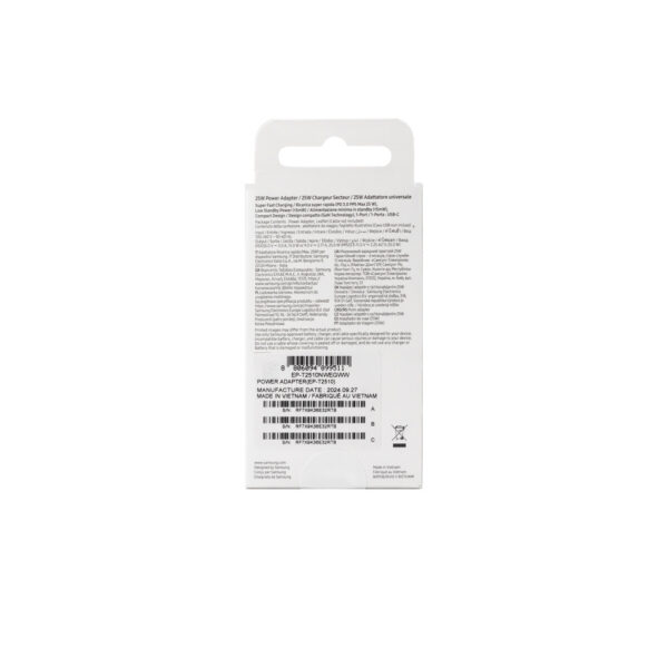 SAMSUNG ŁADOWARKA SIECIOWA TYP-C PD GAN 3A EP-T2510  25W CZARNY BOX 8806094912128