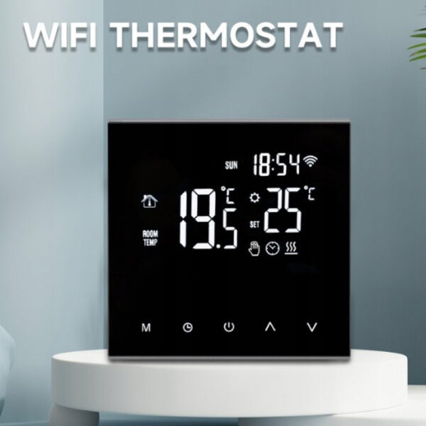 INTELIGENTNY TERMOSTAT ME82CH WIFI 16A CZARNY CZUJNIK TEMPERATURY STEROWANIE OGRZEWANIEM