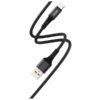 KABEL USB WZMACNIANY OPLOT IPHONE DENMEN CZARNY 1M D02L - USZKODZONE PUDEŁKO