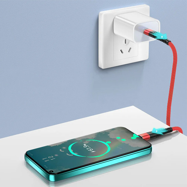 REDX KABEL USB PD TYP-C DO TYP-C 3A CZERWONY 2M OPLOT WZMACNIANY 5904238715352