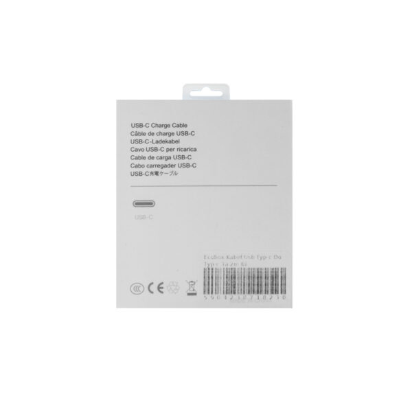 ECOBOX KABEL TYP-C DO TYP-C 3A 2M BIAŁY PD USB-C 5904238718230
