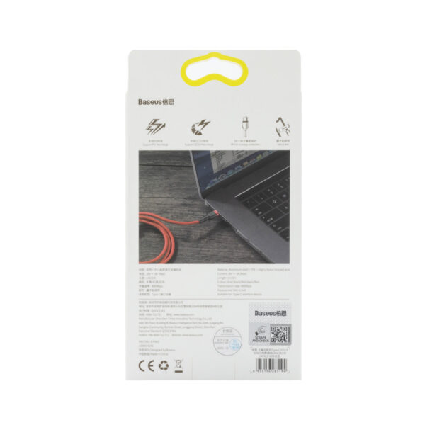 BASEUS KABEL TYP-C TYP-C POWER DELIVERY QUICK CHARGE  3.0 60W 2M  CATKLF-H09 6953156285224