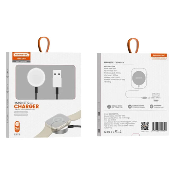 ŁADOWARKA BEZPRZEWODOWA SOMOSTEL DO APPLE WATCH CHARGING CABLE KABEL ZEGAREK USB-A SMS-ZB15 - USZKODZONE / PO ZRWOCIE