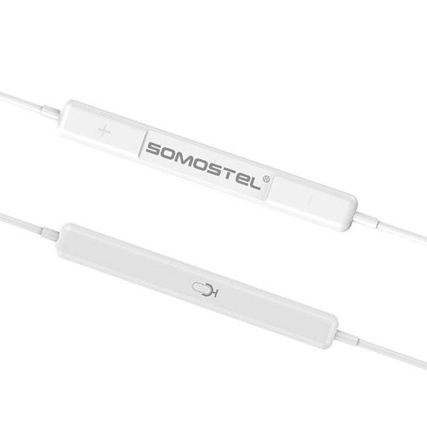 SŁUCHAWKI UNIWERSALNE SOMOSTEL TYP-C  BIAŁE DOUSZNE PRO-3  NEW CHIP S23 DIGITAL AUDIO 5904238703311
