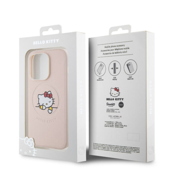 HELLO KITTY PU KITTY ASLEEP LOGO MAGSAFE CASE DO IPHONE 15 PRO RÓŻOWY 3666339188825