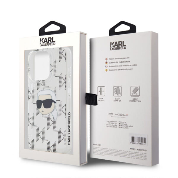KARL LAGERFELD IML ELECTROPLATED REPEATED LOGO CASE FOR IPHONE 15 PRO TRANSPARENT 3666339286026