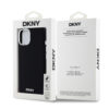 DKNY LIQUID SILICONE SILVER METAL LOGO MAGSAFE CASE FOR IPHONE 15 CZARNY 3666339265717