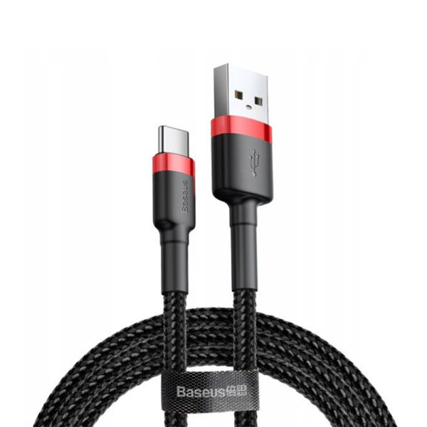 KABEL USB DO TYP-C BASEUS CAFULE 3A 1M (CZERWONO-CZARNY) 6953156278219