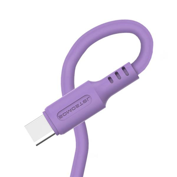KABEL USB TYP-C 3A SOMOSTEL FIOLETOWY 3100mAh QUICK CHARGER 1.2M POWERLINE USB-C SMS-BP06 MACARON 5902012968888