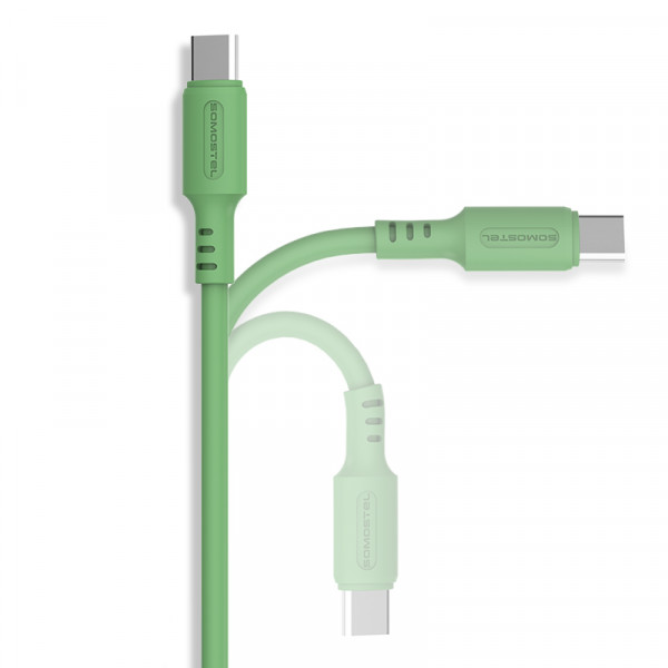 KABEL USB TYP-C 3A SOMOSTEL ZIELONY 3100mAh QUICK CHARGER 1.2M POWERLINE USB-C SMS-BP06 5902012968871