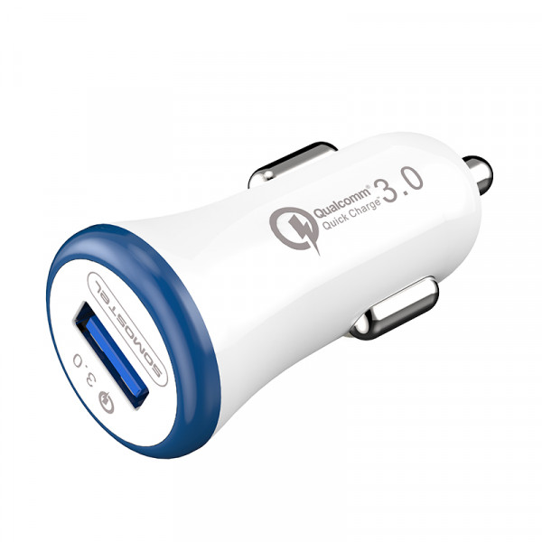ŁADOWARKA SAMOCHODOWA 3A BIAŁA SOMOSTEL 3100mA QUICK CHARGE QC 3.0 SMS-A46