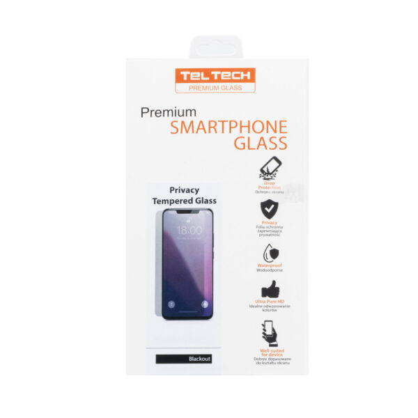 TELTECH PREMIUM SZKŁO HARTOWANE PRIVACY ZACIEMNIAJĄCE IPHONE 15 PRO 5904238716120