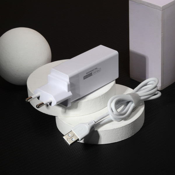 ŁADOWARKA SIECIOWA 36W + KABEL IPHONE  BIAŁA SOMOSTEL POWER DELIVERY SMS-A80 PD
