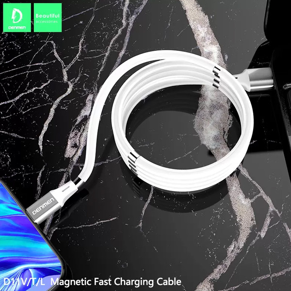 KABEL USB TYP-C DENMEN ŻÓŁTY D11T MAGNETYCZNY 6973224871906