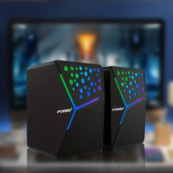 FOREV GŁOŚNIKI STERO CZARNE PC PODŚWIETLANE FV-206 5904238716366