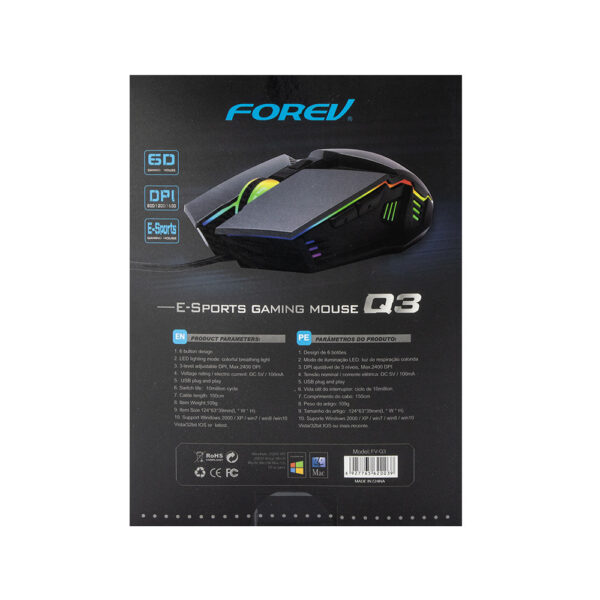 FOREV MYSZ PRZEWODOWA PODSWIETLANA GAMING FV-Q3 6927765622268