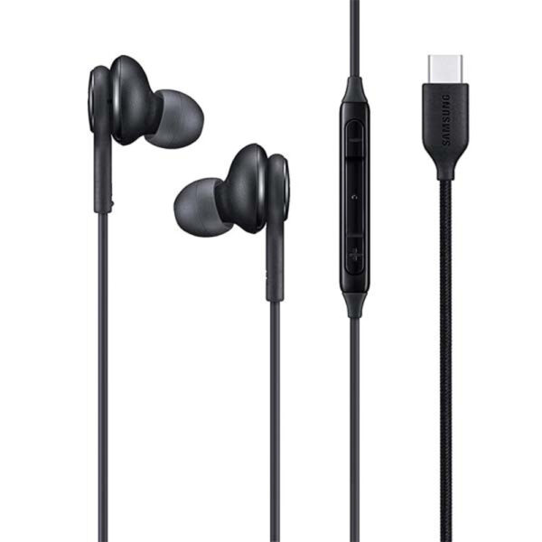 SŁUCHAWKI DOUSZNE PRZEWODOWE SAMSUNG EO-IC100 ZESTAW SŁUCHAWKOWY TYP-C CZARNE GH59-15252ACY 5907765628027