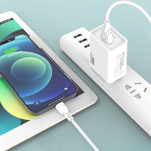 ŁADOWARKA SIECIOWA 2A + KABEL TYP-C BIAŁY SOMOSTEL 2100mA USB-C SMS-A31