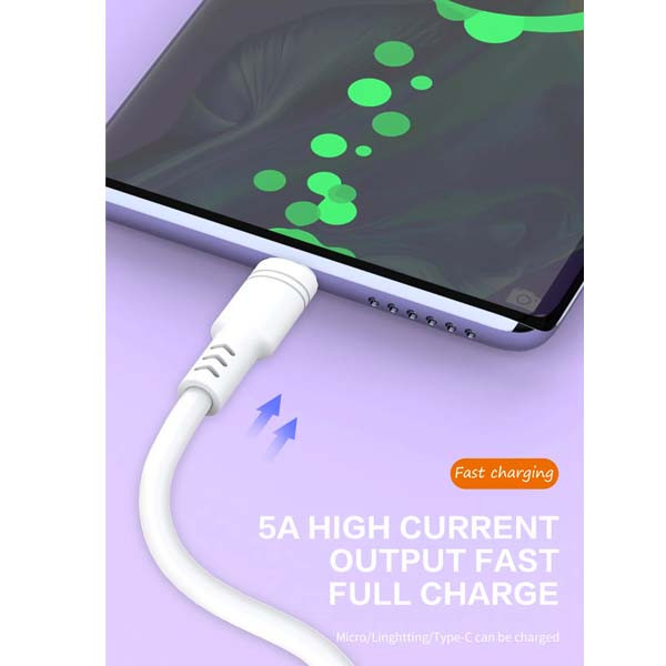 ABADOS KABEL USB  MICRO USB BIAŁY 30CM 5A BOX 6972436520312
