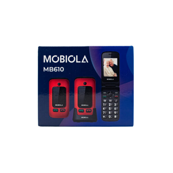 TELEFON GSM MOBIOLA  KLAPKĄ CZERWONY TLEFON DLA SENIORA MB610 2G 8594203270053