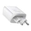 ŁADOWARKA SIECIOWA BASEUS COMPACT QUICK CHARGER, 2XUSB, USB-C, PD, 3A, 30W (BIAŁA) 6953156207301