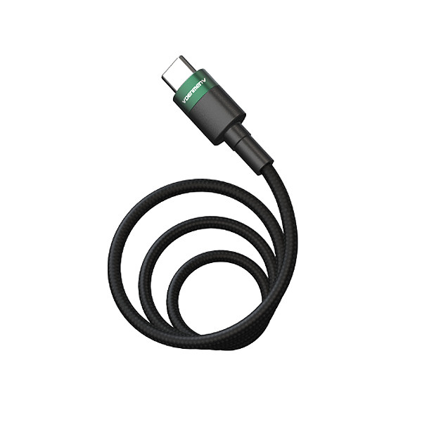 KABEL USB TYP-C DO TYP-C PD USB-C DENMEN CZARNY OPLOT 1M D62 100W 6973224877533
