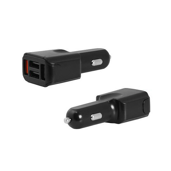 ŁADOWARKA SAMOCHODOWA 4 X USB 3A CZARNA FAST CHARGER QUICK 4XUSB 3.0 FASTON 3000mA 5904238709009