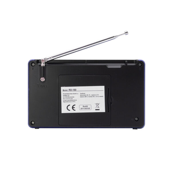 DARTEL PRZENOŚNE RADIO ANALOGOWE Z FUNKCJĄ BLUETOOTH RD-180 NIEBIESKIE 5901947680582