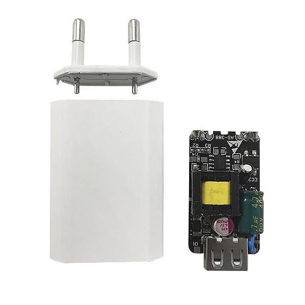 ECONOMY ŁADOWARKA SIECIOWA USB 1A BIAŁA PŁASKA HQ IC PROTECT
