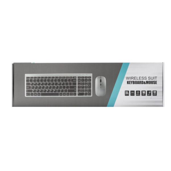 KLAWIATURA + MYSZ OPTYCZNA BEZPRZEWODOWA SREBRNA IMAC ZESTAW 5904238704431