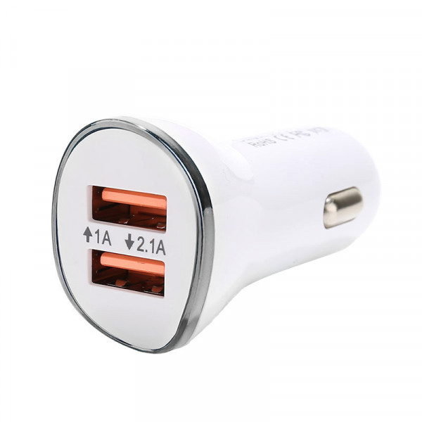 ŁADOWARKA SAMOCHODOWA 2A BIAŁA SOMOSTEL 2100mA 2XUSB DUAL FAST CHARGING SMS-A44 5902012967034