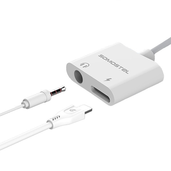 ADAPTER HF IPHONE SOMOSTEL BIAŁY SMS-BZ03 AUDIO JACK + ZASILANIE VER BT 5902012968338