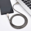 KABEL USB TYP-C 2.4A SOMOSTEL SREBRNY 2400mAh QUICK CHARGER QC 3.0 1M POWERLINE SMS-BJ01 USB-C METAL 5902012969304