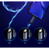 KABEL USB IPHONE 3.1A SOMOSTEL LED BLUE 3100mAh QUICK CHARGER QC 1.2M POWERLINE SMS-BY01 NIEBIESKI 5904238704158
