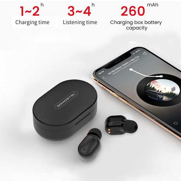 SŁUCHAWKI BLUETOOTH SOMOSTEL EARBUDS BIAŁY J13 TWS