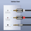 UGREEN KABEL STEREO 1,5M CHINCH RCA DO JACK 3,5 CALA METAL 5904238706237